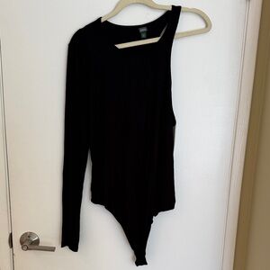 NEW Wild Fable Black Asymmetrical Bodysuit